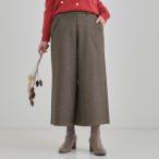 【あったかS-LL】裏起毛ガウチョパンツ