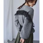 チュールフリルリボン ニット プル�