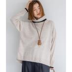 ショッピングコンビ 【洗える】ウールカシミヤ コンビカラー オフタートル ニット