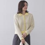 ショッピングツイード ツイードライクZIPニットカーディガン