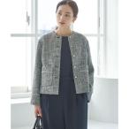 ノーカラーツイードジャケット