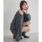 オフショルフェザーニットプルオーバー