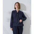 スカーフリング付きボウタイブラウス