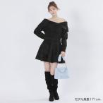 オフショルリボンニット ワンピース