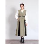 配色Aラインジレワンピ