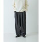 ショッピングウール ウールフラノタックワイドパンツ