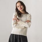 ショッピングフリル 袖フリルパールリブニット