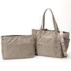 はっ水ドットジャガードポーチ付きトートバッグ