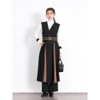 ショッピングジレ 配色ジレワンピ