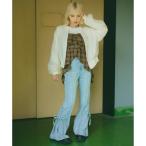 ショッピングlovetoxic レースアップフレアデニムパンツ