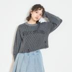 ショッピングlovetoxic 【LTXC】ロゴダメージニット