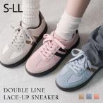 ショッピング春夏 【26春夏新作】ダブルライン配色レースアップスニーカー