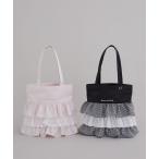 ショッピングサテン サテンフロントフリルスクエアトートバッグ