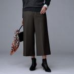 ショッピングゴム 【後ろウエストゴム】ミルドスムースクロップドワイドパンツ