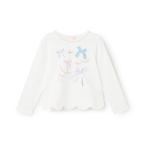 ショッピングメゾピアノ 【人気商品再入荷】【直営店で取り扱い無し】リボンイッパイ裾スカラップ長袖Tシャツ