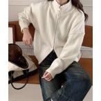 ハイネックダブルジップニットカーディガン