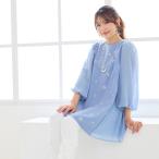 ショッピングバルーン 小花刺繍バルーンスリーブチュニック