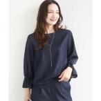 [SANAGARAシリーズ]デニムライク キャンディースリーブブラウス/接触冷感/UVカット/洗える