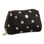 キルトデイジー刺繍 オーバルポーチ