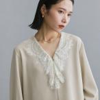 ショッピング洗濯機 【es】ヒゲレースVネックブラウス【洗濯機OK】