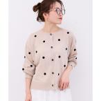 ショッピングカーデ シアードットフロッキークルーカーデ