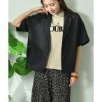 麻調合繊半袖ジャケット