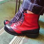 【残りわずか！】ウイングチップレザーショートブーツ