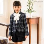 チェックジャケットとペプラムパンツのスーツセット