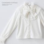 リボン付きスムースフリルブラウス