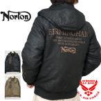 ノートン BIGロゴ刺繍 フード脱着 中綿入り ポリスウェード ジャケット アウター メンズ 新作2023-2024年モデル NORTON 233n1700