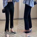  flare pants . минут длина 9 минут длина стрейч KNK( АО ) центральный разрез боковой разрез лето красивый . надеты .. укороченные брюки длинный соответствует 