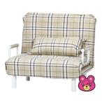 不二貿易 フォールディングソファーベッド フリーロック 42段ギア チェック柄 10805