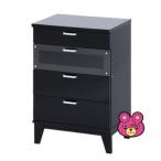 鏡面チェスト グロース ブラック ／代引不可／インテリア：不二貿易97329