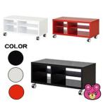 不二貿易 鏡面TV台 幅80cm キャスター付き ブラック 97397