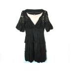 bebe Bb One-piece платье [ подлинный товар * прекрасный товар ] чёрный симпатичный гонки используя . оборка 