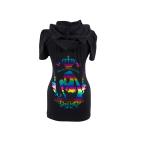 初音ミク　パーカー　黒　虹色　ＸＳ　Ｓ　Ｍ　Ｆｒｅｅ