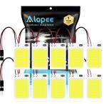 ALOPEE（10個入り）-ドームランプマップルーフシーリングライト用の明るい白色の車内照明電球、150Lums COB 18-SMD 12