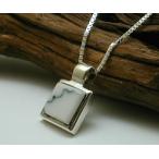 ホワイトターコイズネックレスシンプルヘッドとベネチアンチェーンPG189vt（シルバーネックレス シルバーペンダントネックレス シルバー925 ）