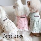 可愛い犬服春夏秋花柄ワンピース中小...