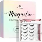 【訳アリ品　箱等キズあり】 Reve Beauty 磁気つけまつげ セット アイラッシュ ナチュラル 5 Pairs マグネット アイライナー ピンセット付き