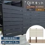 ショッピングDIYキット 目隠しフェンスDIYキット 幅98mm 人工木[板目/柾目]+アルミ支柱1500mm 組み立て セット