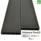 送料無料 人工木 12本セット アドバンスデッキ3 ウッドデッキ 床材 25×140×2000mm グレー (54kg) 材料 面材 中空材 樹脂デッキ 木材 DIY 材