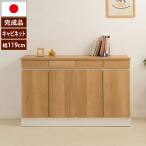 キャビネット 幅119cm カリフォルニアテイスト 日本製 完成品 GYM 薄型シンプル収納家具 IM83-003-NS