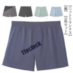 ニットトランクス3枚セットメンズ下着無地綿インナーアンダーウェア前開きボタ...