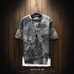 メンズ半袖迷彩tシャツ薄手迷彩柄Tシャツrose丸首柔らかい涼しい快適おし...