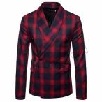 ジャケットメンズスーツチェック柄テーラードジャケットビジネスカジュアルro...