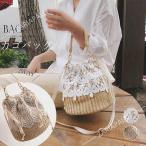 かごバッグレースショルダーバッグレディース斜めがけ巾着2wayトートバッグ