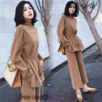  вязаный выставить брюки выставить вязаный женский осень-зима верх и низ в комплекте вязаный брюки вязаный свитер гаучо брюки свободно широкий брюки 30 плата 40 плата 