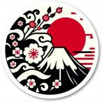  стикер гора Фудзи . Sakura Япония способ дизайн водостойкий водонепроницаемый прозрачный материалы многоцелевой машина фляжка Note 