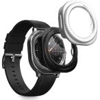 Samsung Galaxy Watch 8 Classic 46mm соответствует полный корпус стеклянный кейс ударопрочный супер тонкий черный / серебряный 2 шт. комплект 
